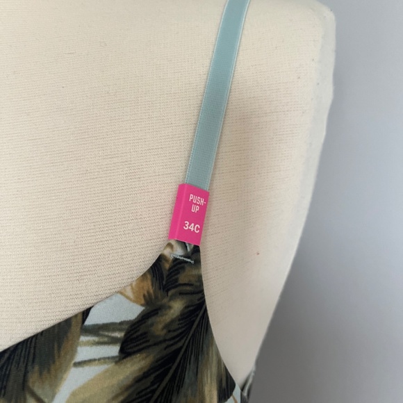 Victoria's Secret PINK SET BRA + PANTY Push-up Palm‎ Exotic Tropical Leaf 34C - Picture 6 of 10